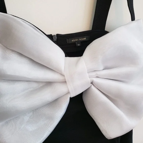 River Island Black Cocktail Bow dress: UK 16 (US-12) - Picture 2 of 6